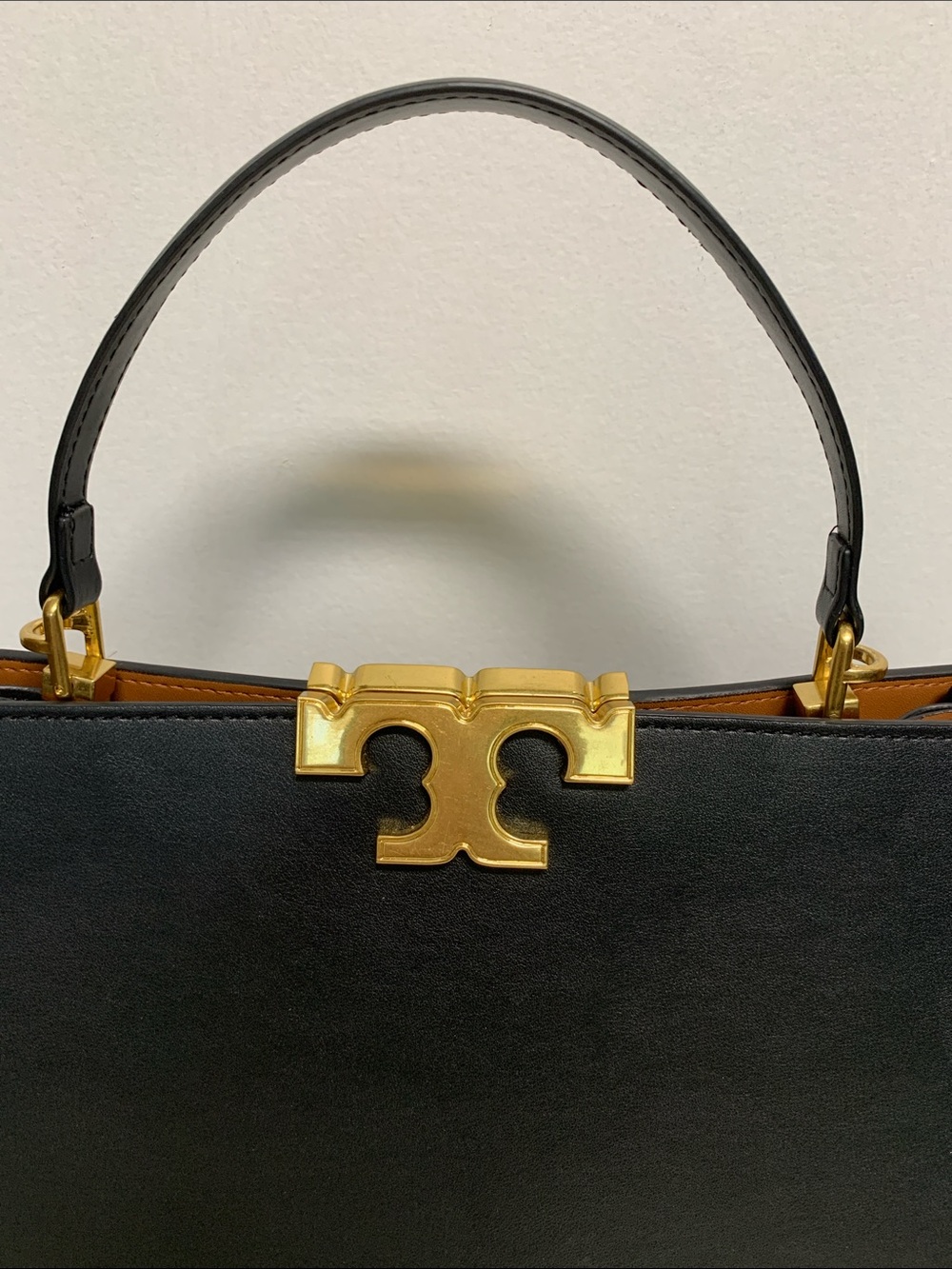 Tory Burch Black Leather Satchel with Gold Hardware - Picture 2 of 12